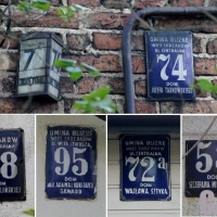 Tabliczki adresowe na budynkach dawnej wsi Chrzanów