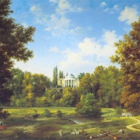 Widok pałacu w Natolinie od strony parku